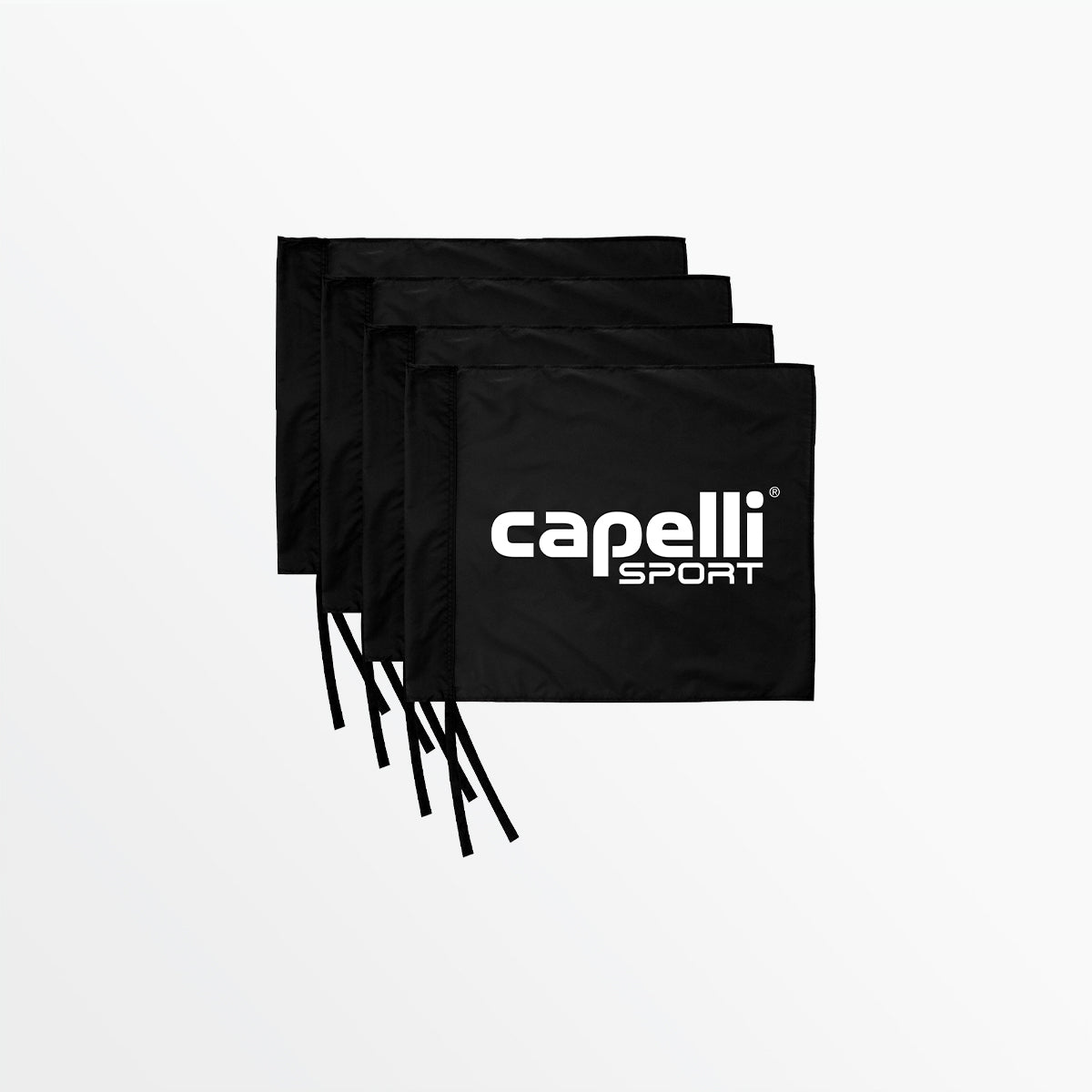 Banderines de Esquina Capelli Sport negro y blanco, set de 4